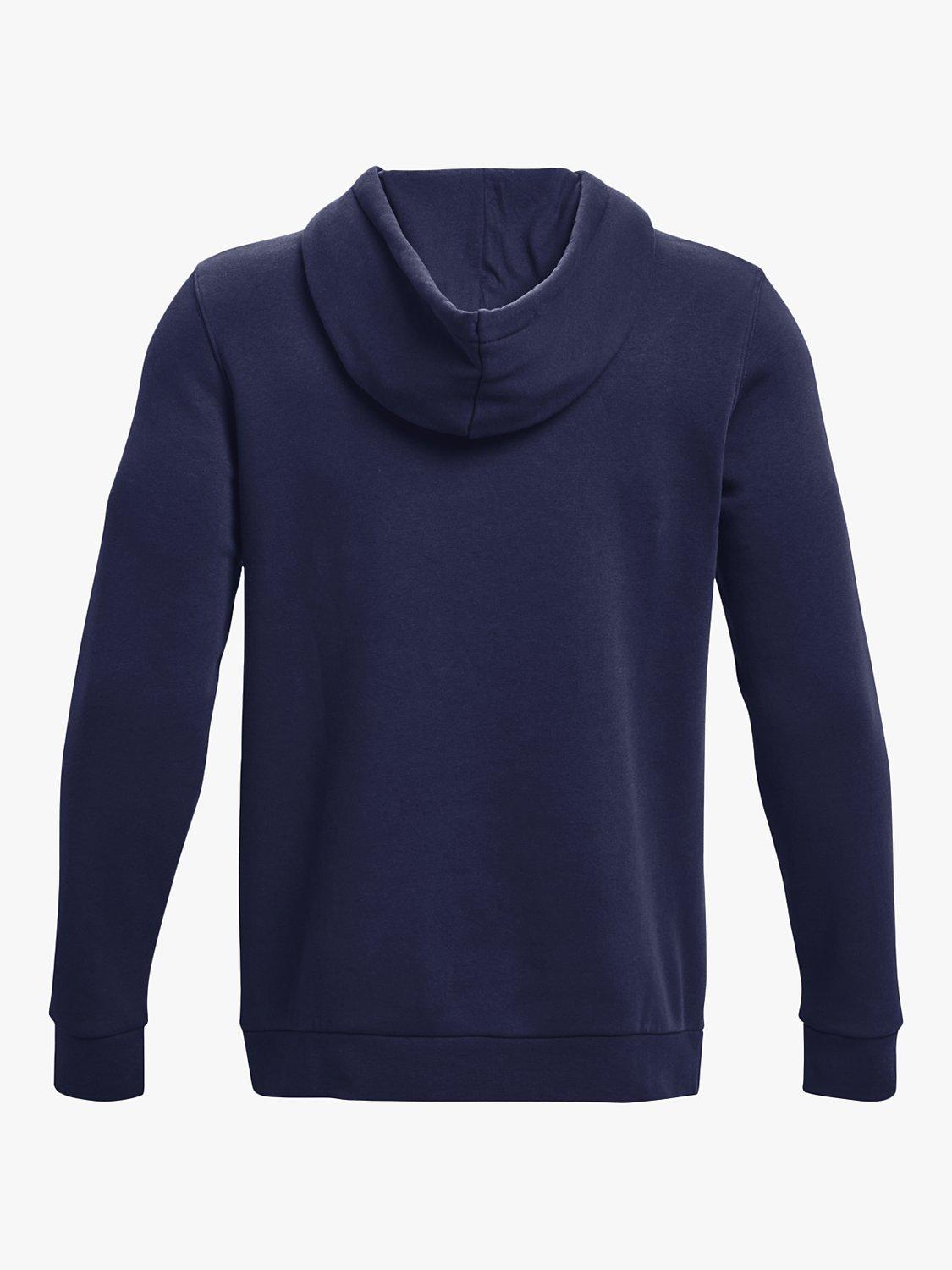 Product image 6 of 6, which shows Under Armour Essential Fleece Hoodie, Midnight Navy/White, S