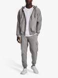 Under Armour Rival Fleece Full Zip Training Hoodie, Light Heather/White