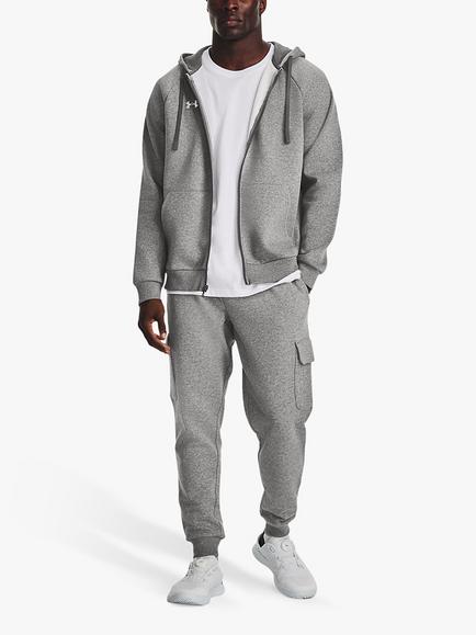Under Armour Rival Fleece Full Zip Training Hoodie, Light Heather/White - view 2, Light Heather/White