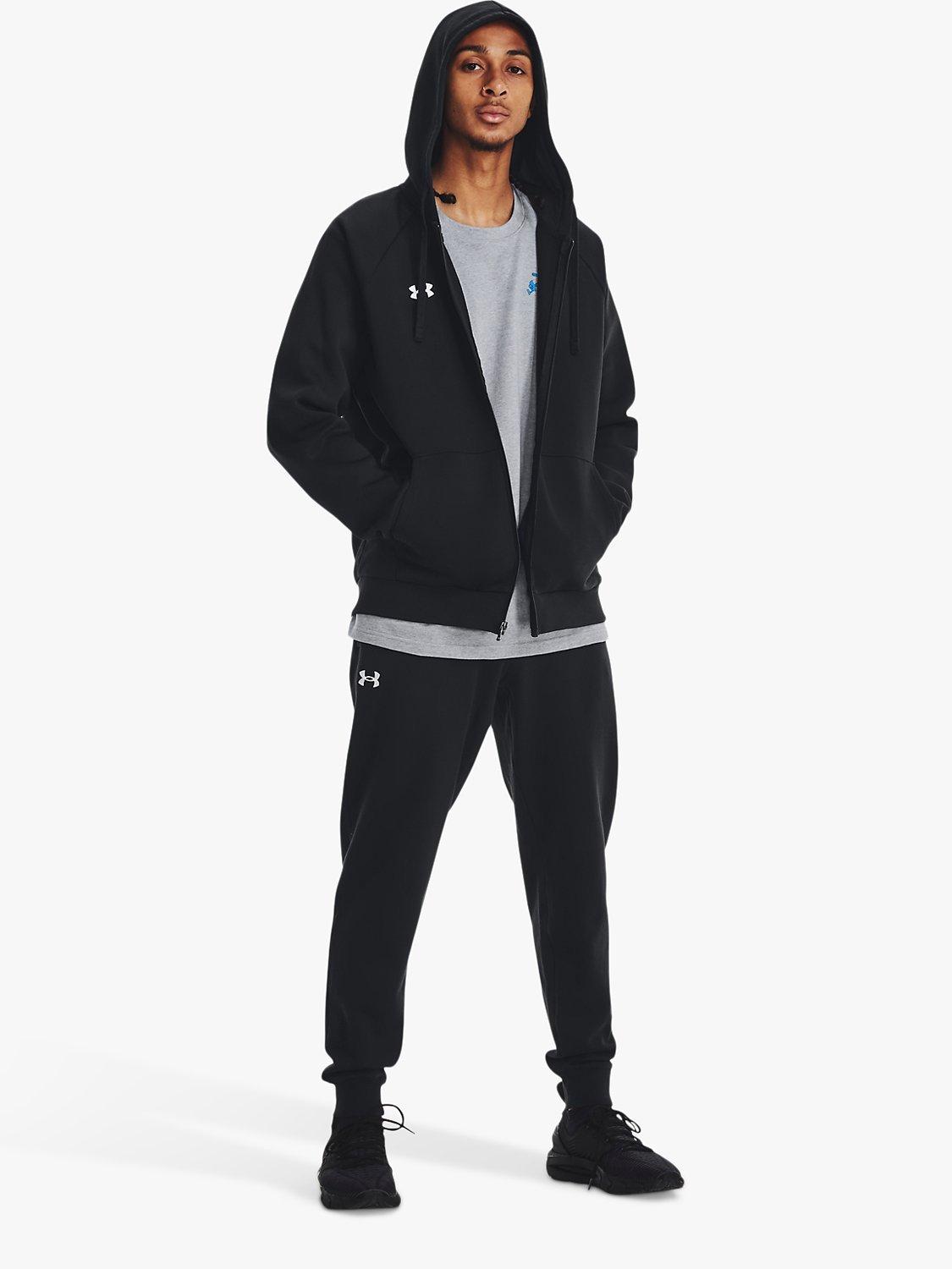 Under Armour Rival Fleece Full Zip Hoodie Black White