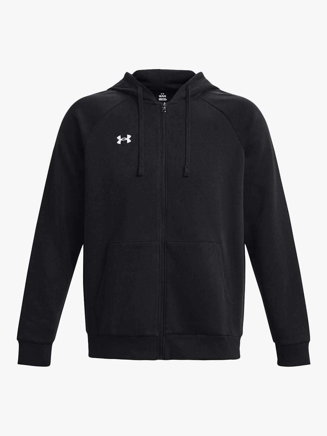 Under Armour Rival Fleece Full Zip Hoodie Black White