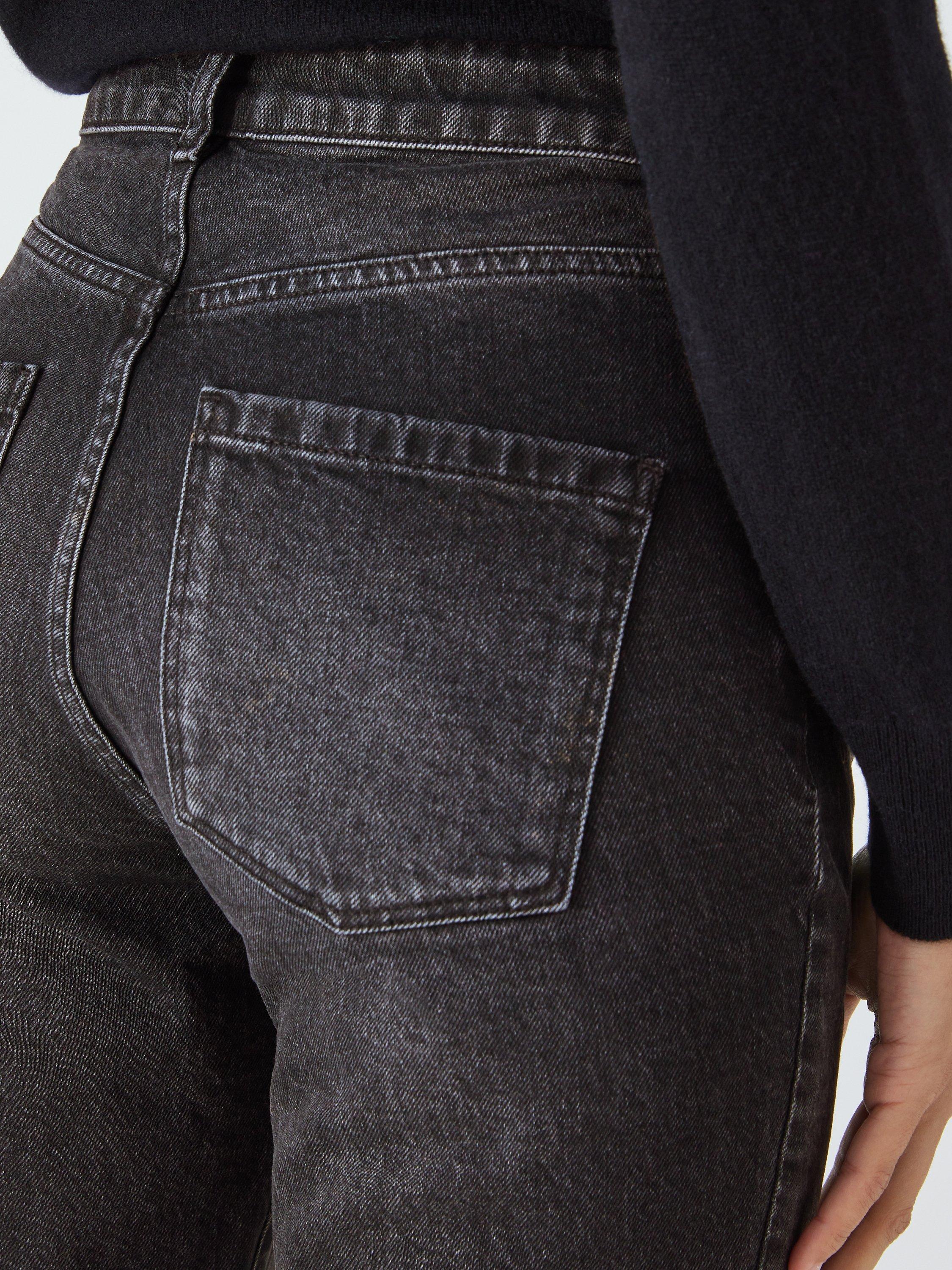 John Lewis Premium Authentic Straight Leg Jeans, Black Wash, 8