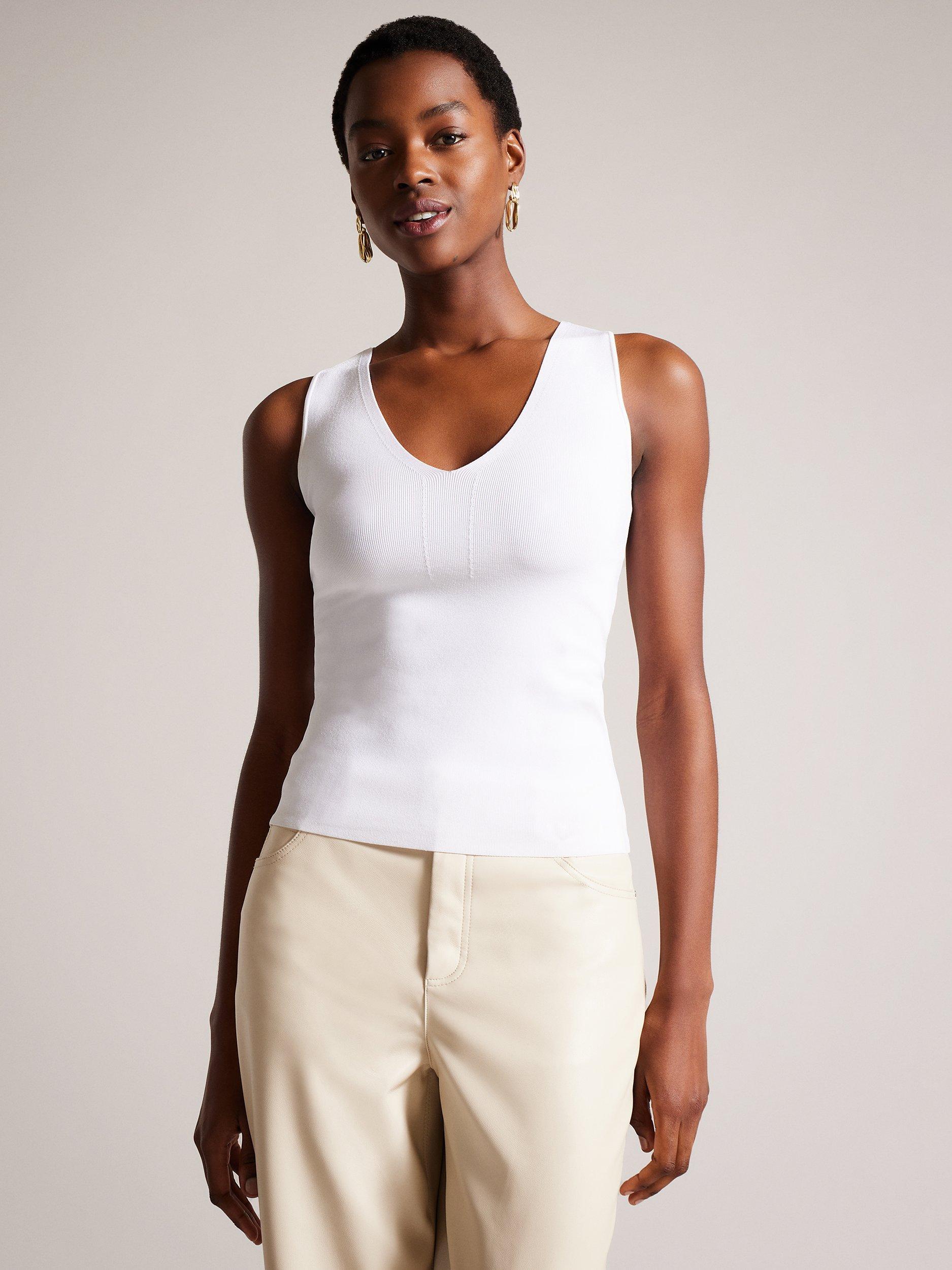 Ted Baker Sarhaa Textured Knitted Vest, White