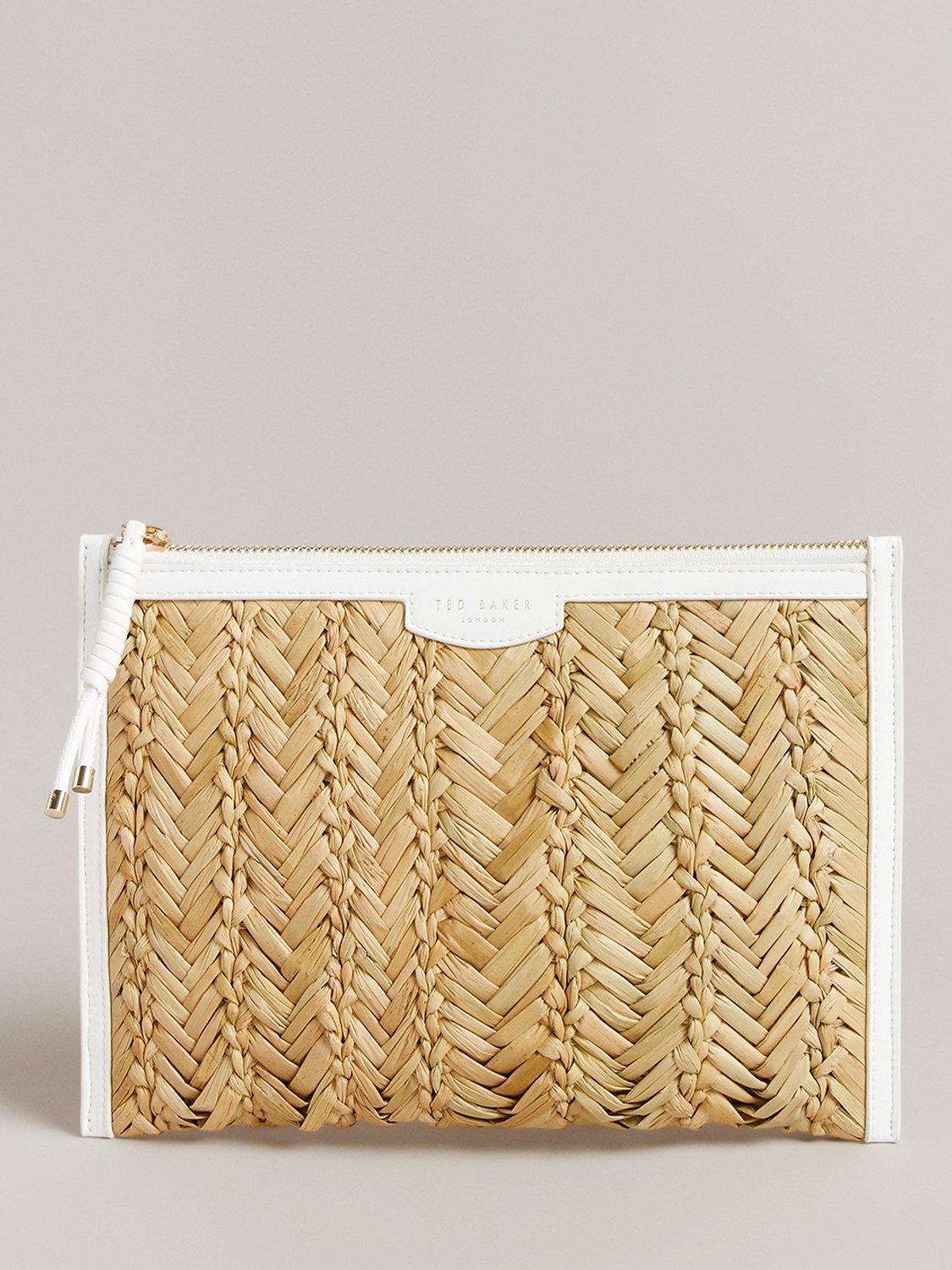 Ted Baker Ivelin Woven Seagrass Clutch Bag, Ecru, One Size