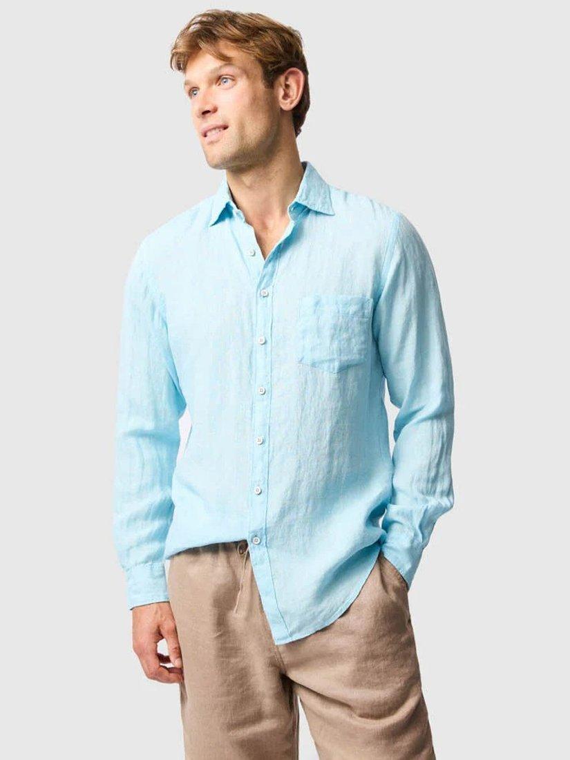 Product image 1 of 5, which shows Rodd & Gunn Coromandel Linen Slim Fit Long Sleeve Shirt, Inlet, XS