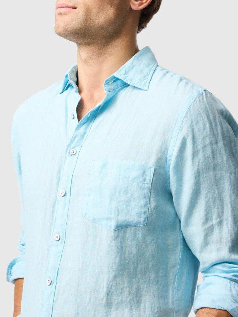 Product image 3 of 5, which shows Rodd & Gunn Coromandel Linen Slim Fit Long Sleeve Shirt, Inlet, XS