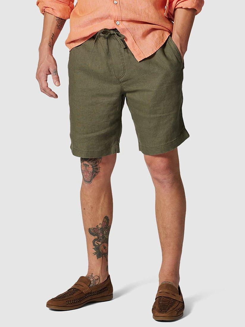 Product image 1 of 7, which shows Rodd & Gunn Linen 9" Resort Shorts, Olive, XS