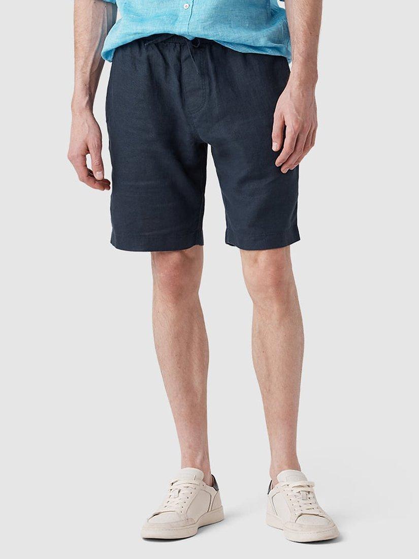 Product image 1 of 7, which shows Rodd & Gunn Linen 9" Resort Shorts, Navy, XS
