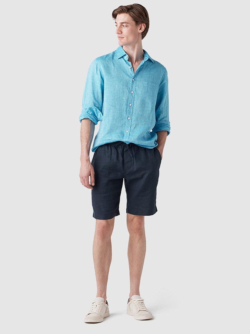 Product image 2 of 7, which shows Rodd & Gunn Linen 9" Resort Shorts, Navy, XS