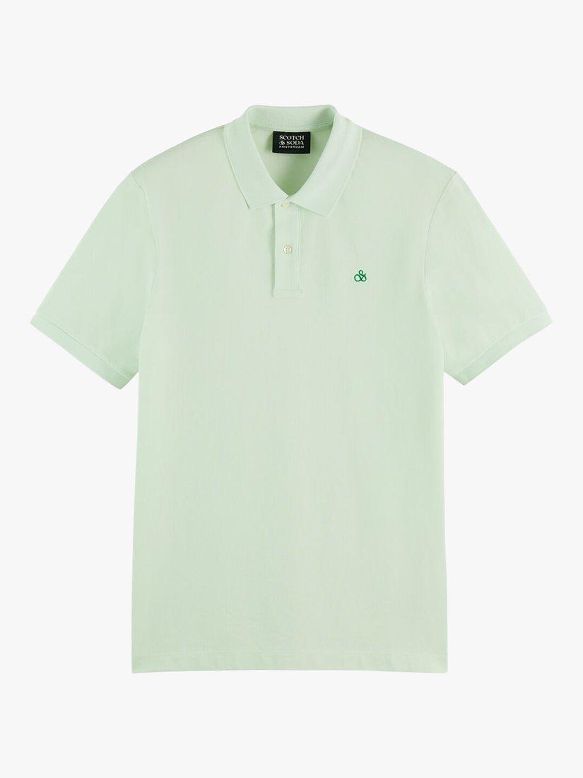 Product image 4 of 5, which shows Scotch & Soda Organic Cotton Short Sleeve Polo Top, 0108 - Mint, L