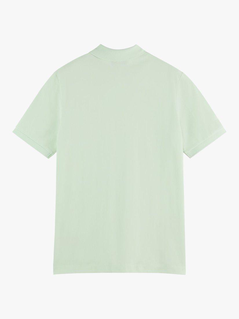 Product image 5 of 5, which shows Scotch & Soda Organic Cotton Short Sleeve Polo Top, 0108 - Mint, L
