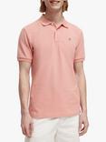 Scotch & Soda Organic Cotton Short Sleeve Polo Top, 1197 - Flamingo