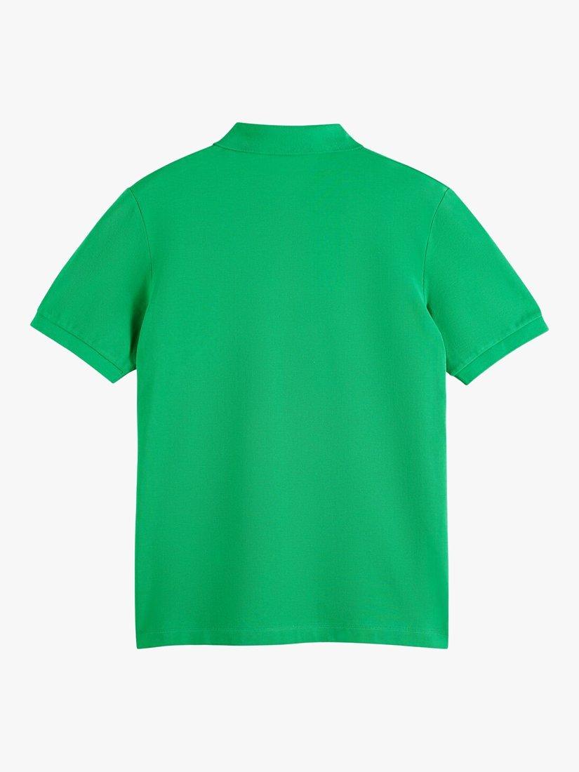Scotch & Soda Organic Cotton Short Sleeve Polo Top, 5612 - Amazon Green, S