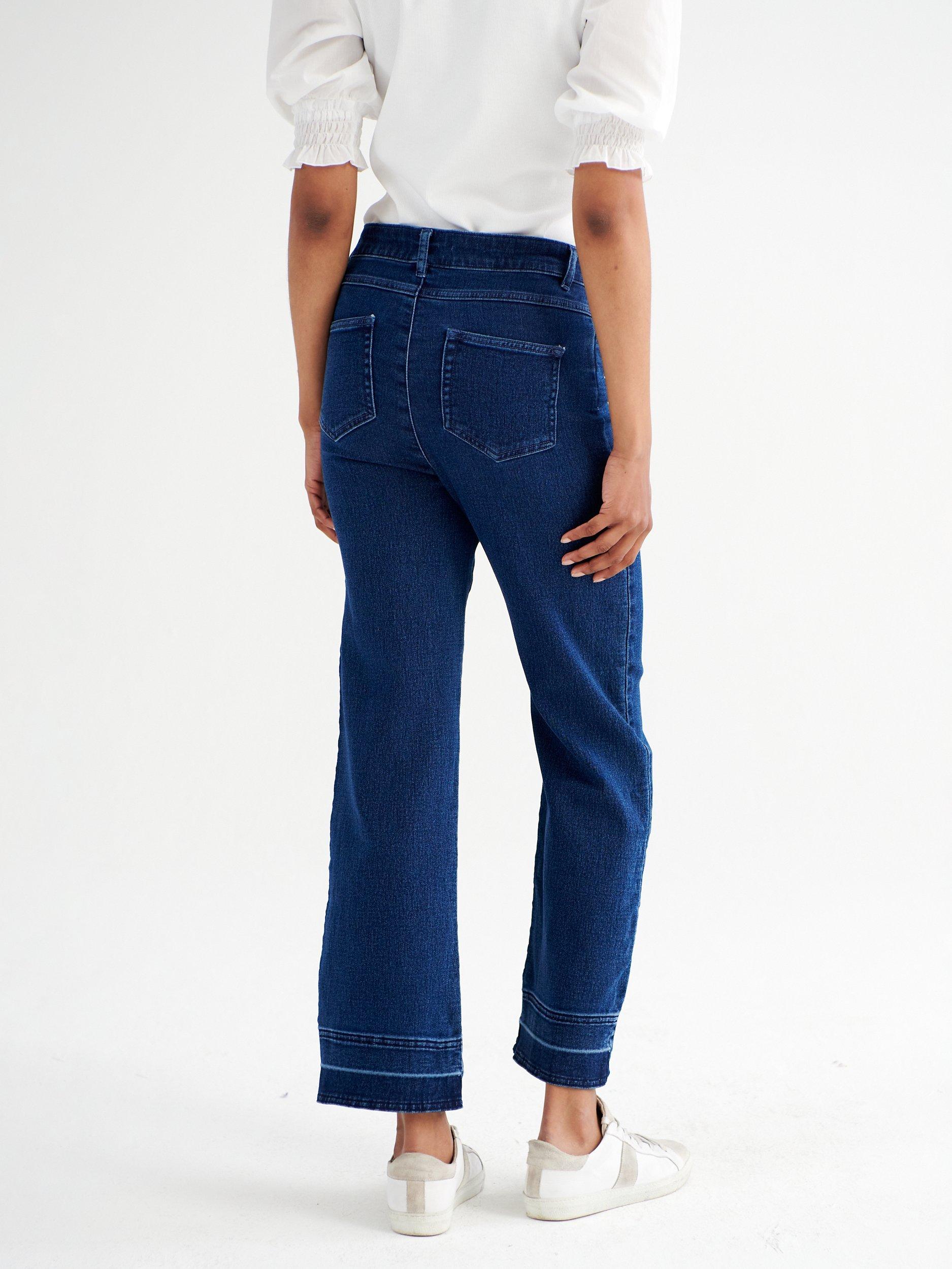 Product image 3 of 7, which shows NRBY Ash Denim Wide Leg Jeans, Dark Wash, 8