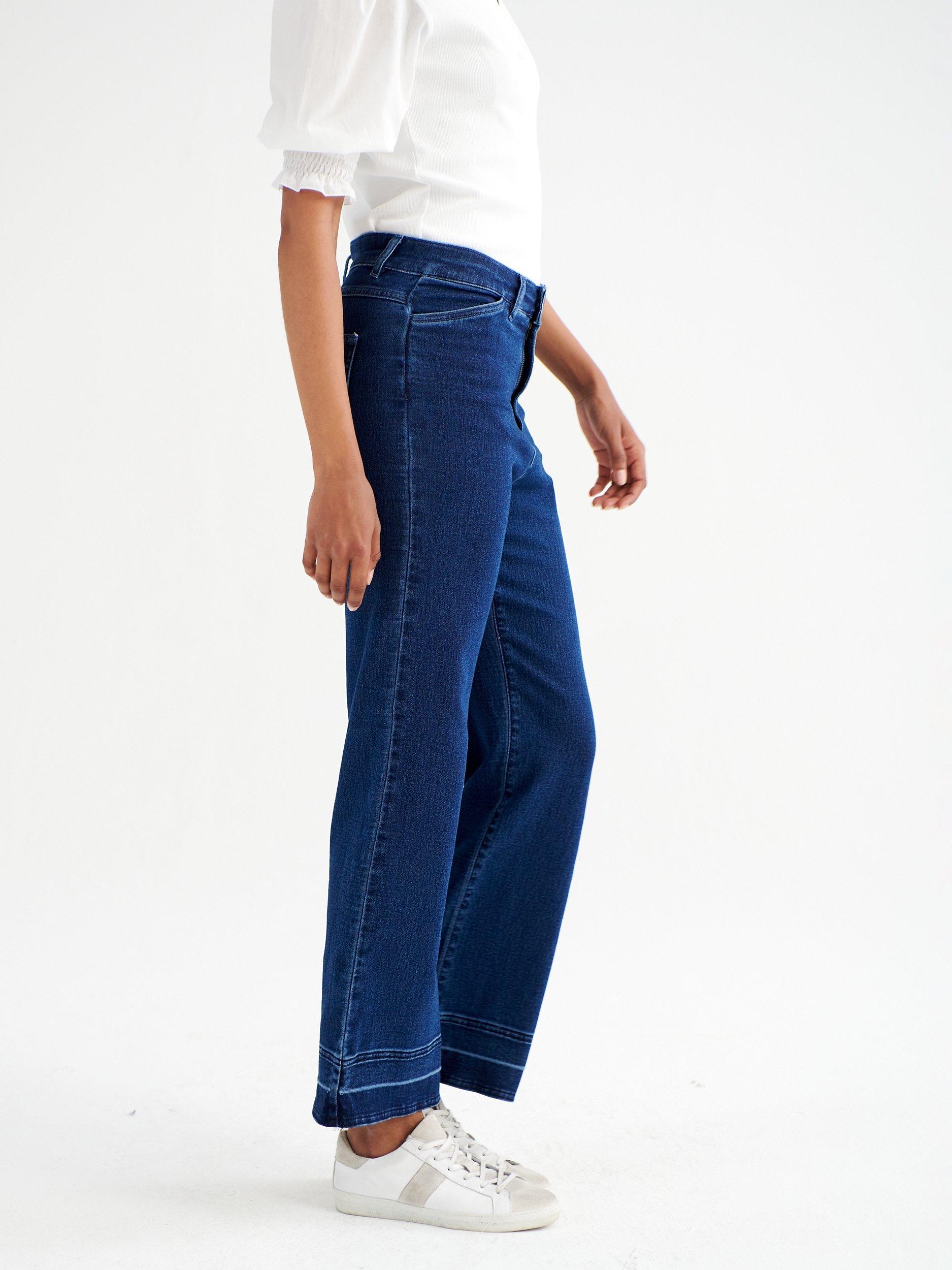 Product image 4 of 7, which shows NRBY Ash Denim Wide Leg Jeans, Dark Wash, 8