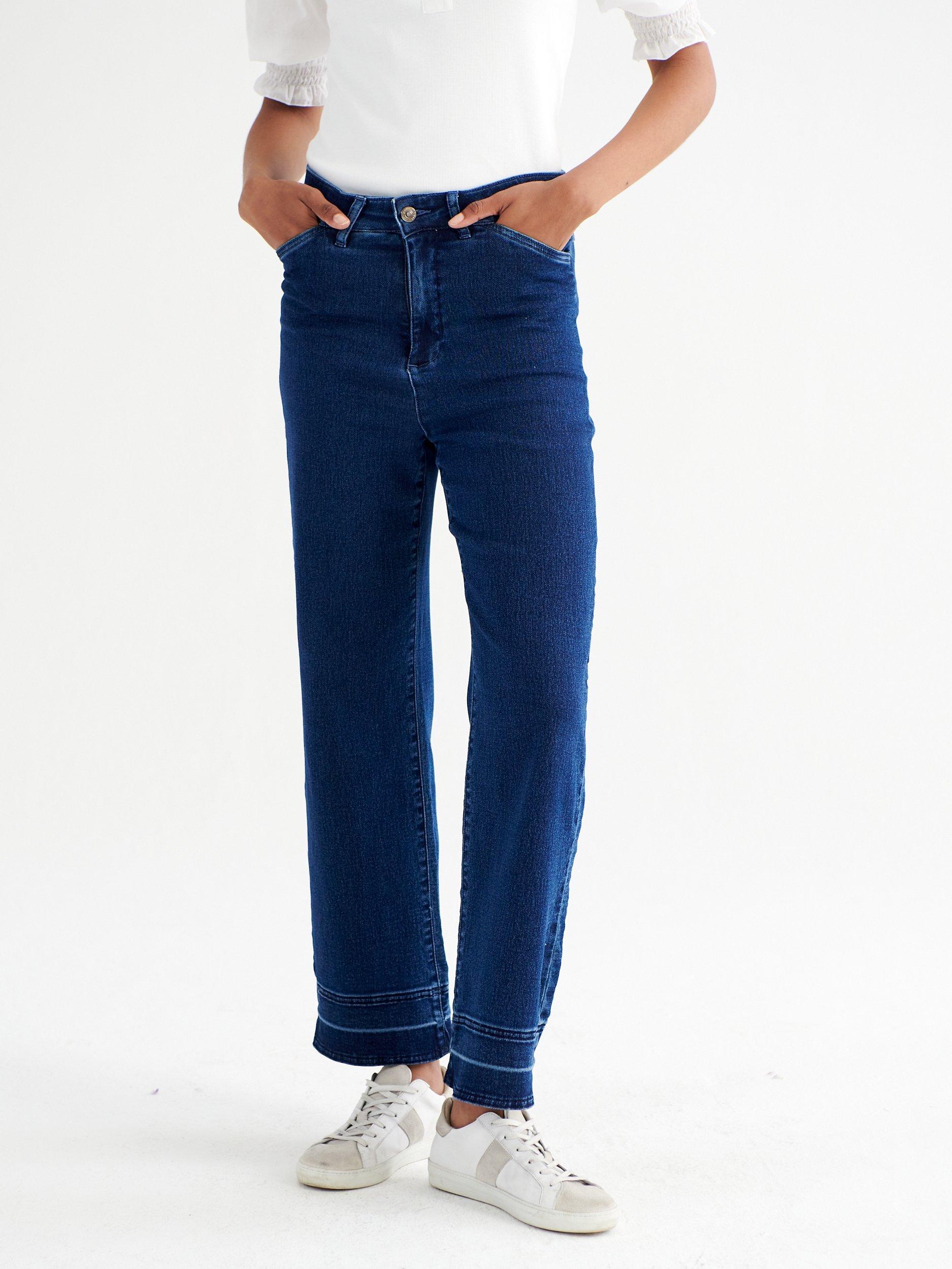 Product image 6 of 7, which shows NRBY Ash Denim Wide Leg Jeans, Dark Wash, 8