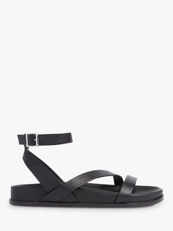 Whistles Gaia Asymmetric Footbed Sandals, Black, Black