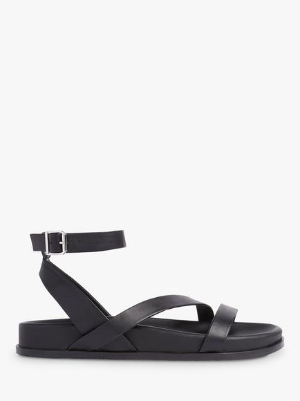 Whistles Gaia Asymmetric Footbed Sandals, Black, Black