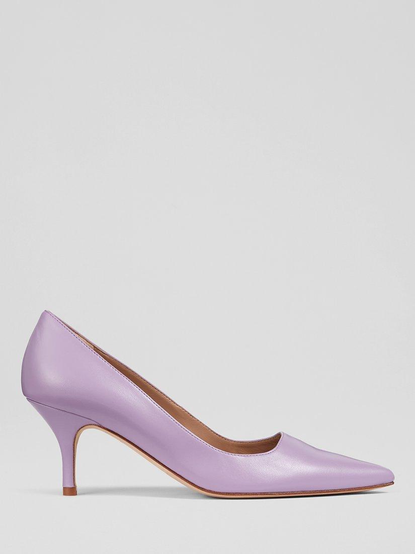 L.K.Bennett Beatrice Leather Court Shoes, Lilac