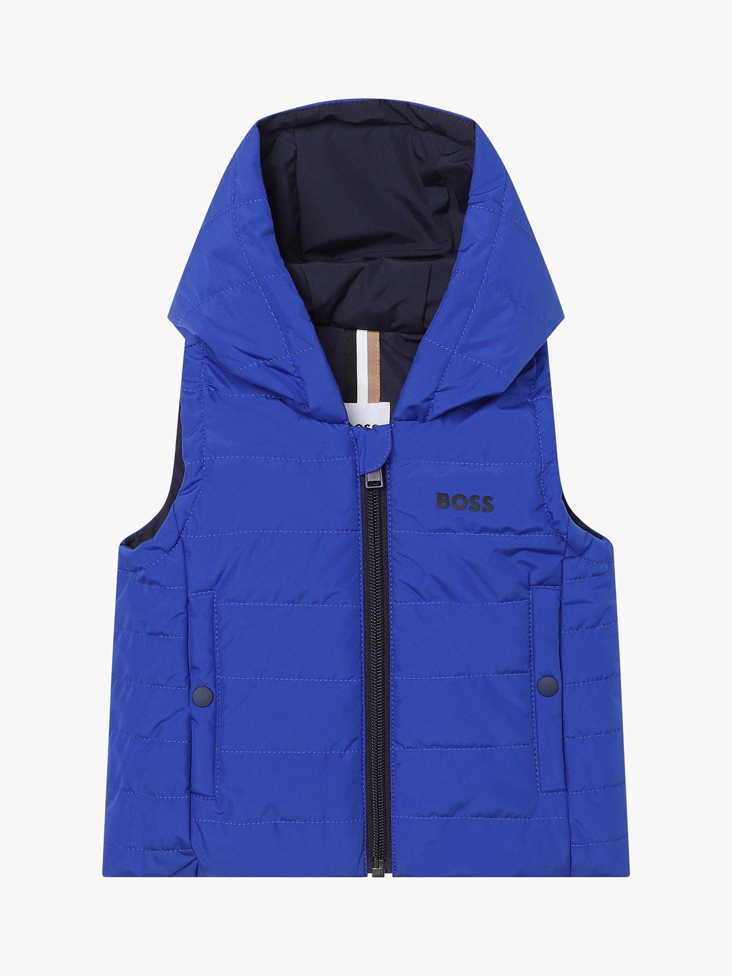 HUGO BOSS Baby Hooded Puffer Gilet, Blue