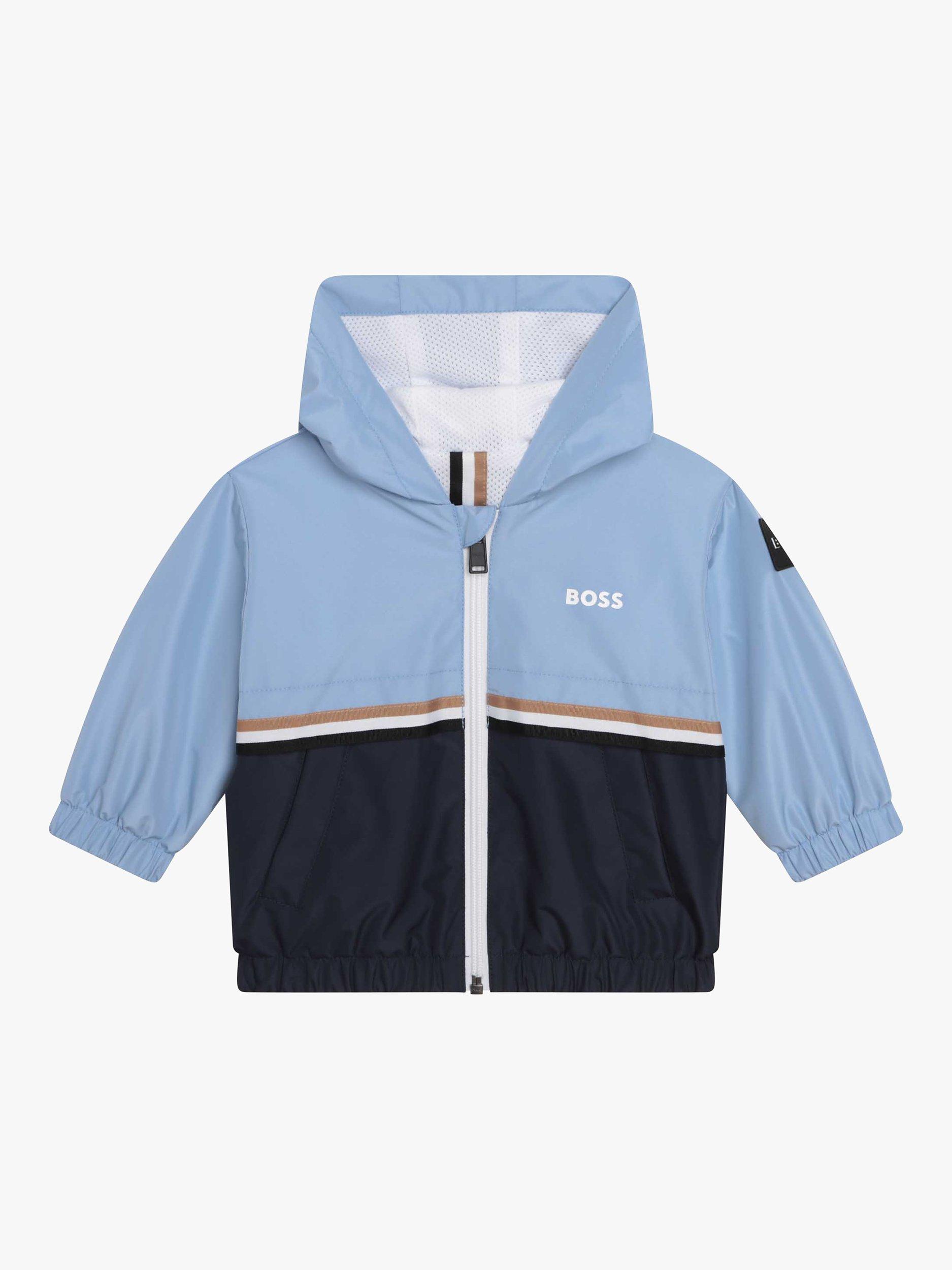 HUGO BOSS Baby Hooded Windbreaker Jacket, Blue