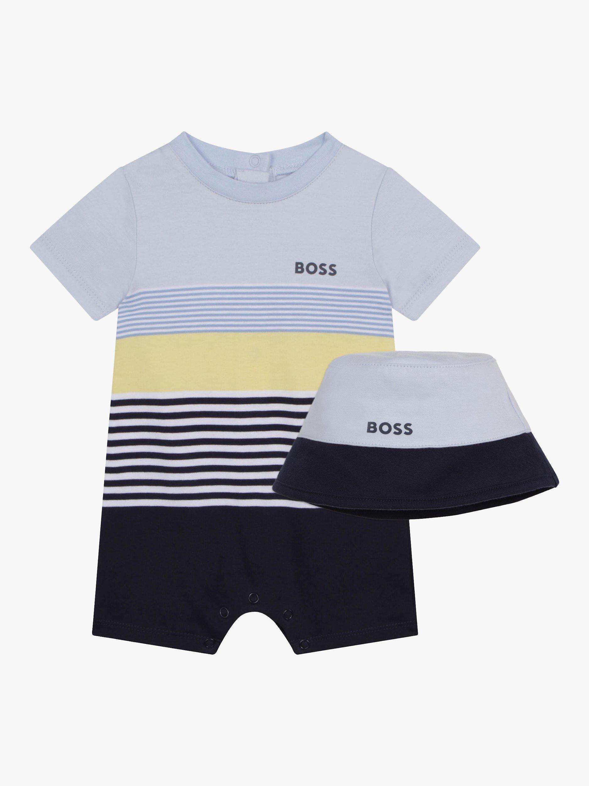 HUGO BOSS Baby Romper & Hat Set, Multi