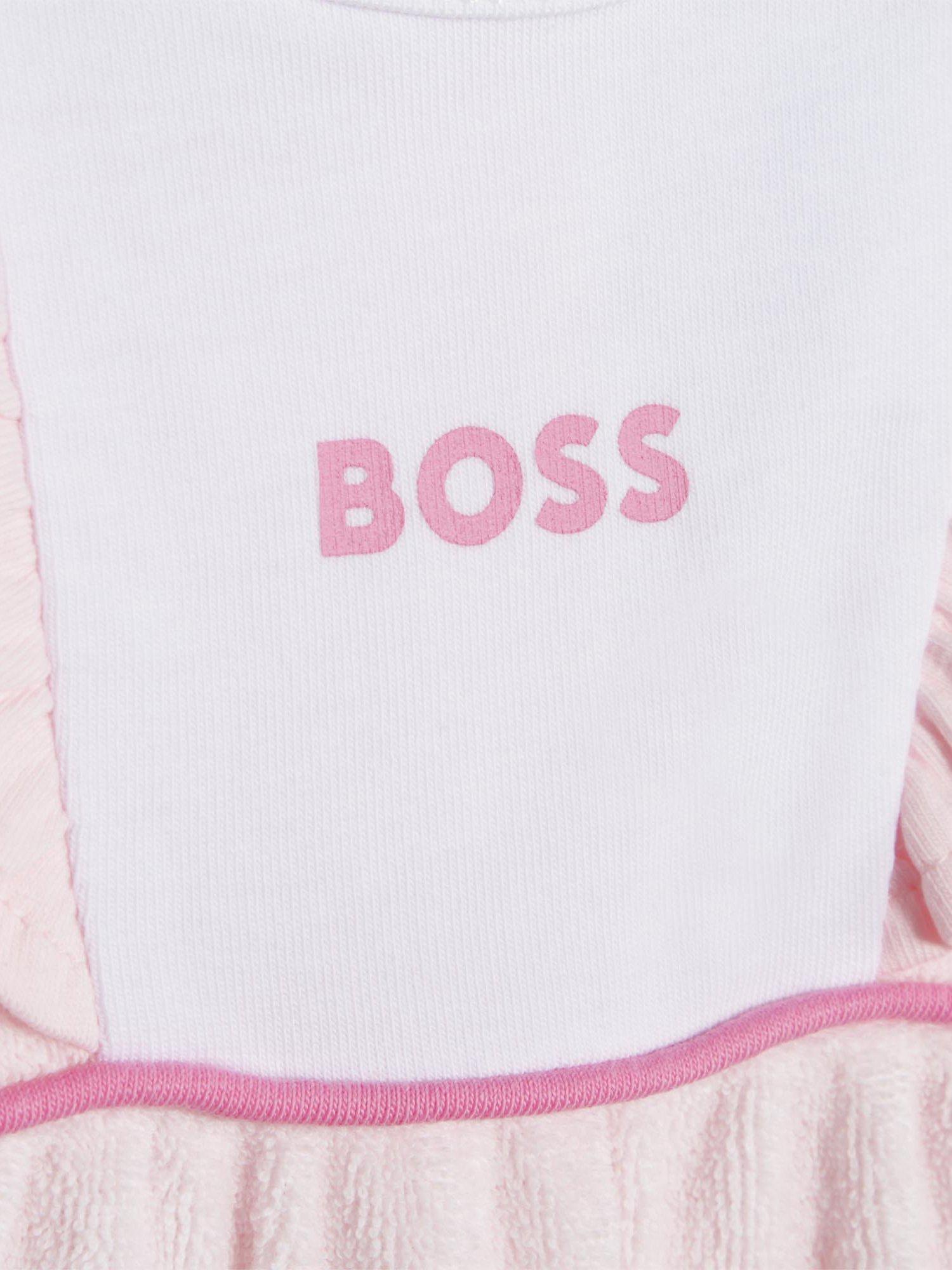 Product image 3 of 3, which shows HUGO BOSS Baby Velvet Sleepsuit, Pale Pink, 9 months