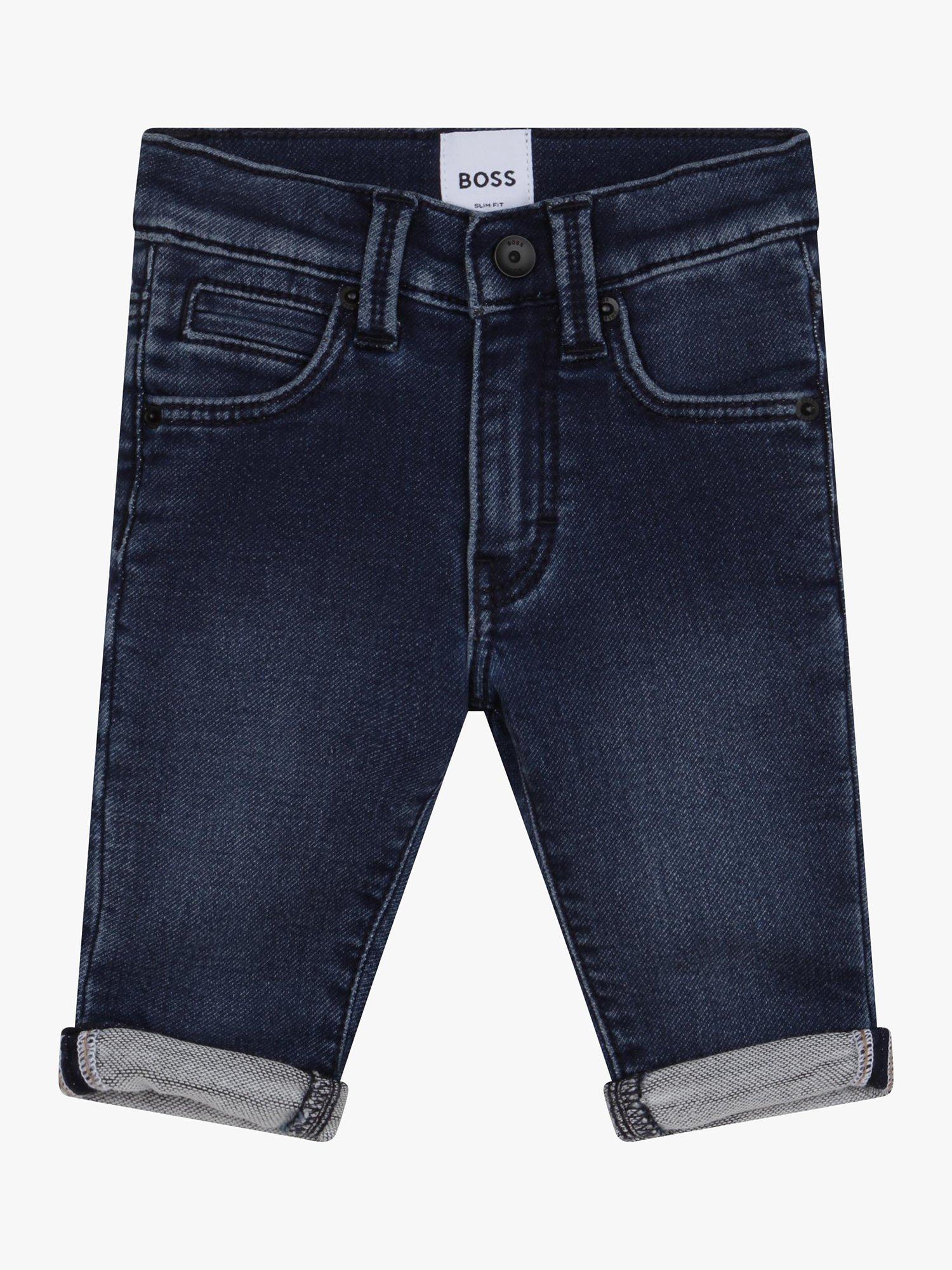 HUGO BOSS HUGO Fleece Like Denim Trousers, Blue, Dark Blue
