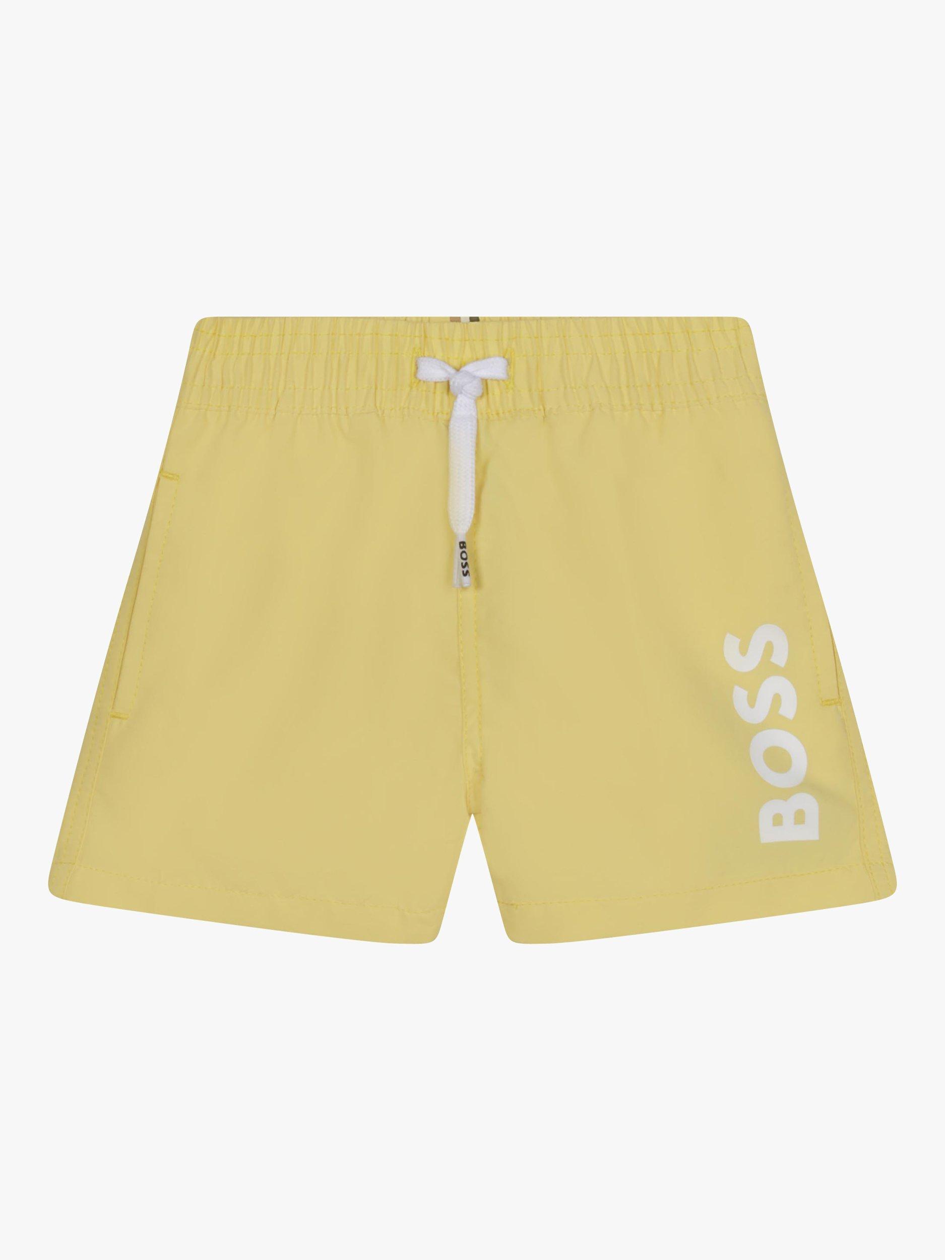 HUGO BOSS HUGO Logo Bermuda Swim Shorts, Yellow