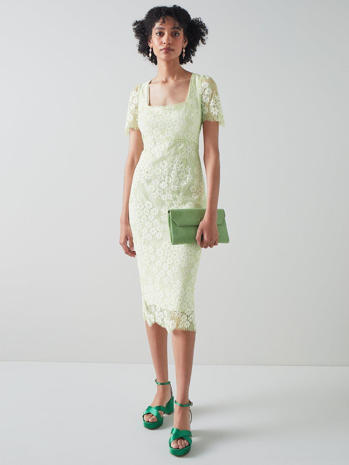 L.K.Bennett Royal Ascot x LKB Lace Shift Dress, Posy Green