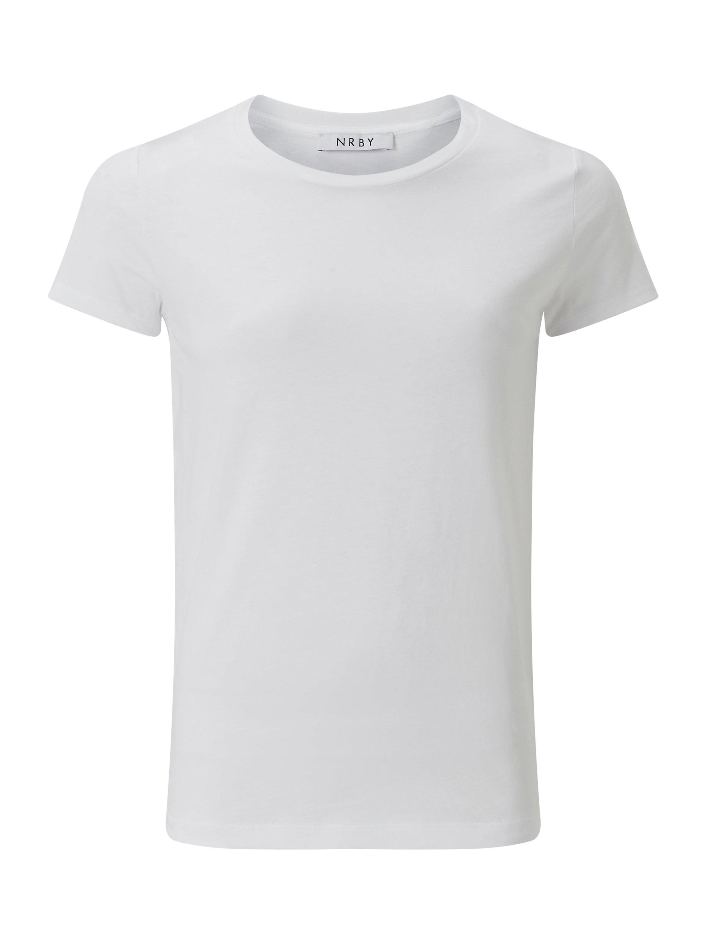 Product image 4 of 6, which shows NRBY Jamie Cotton Crew Neck T- Shirt, White, S