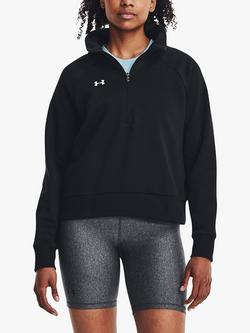 Under Armour Rival Fleece 1/2 Zip Sweatshirt, Black/White