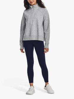 Under Armour Rival Fleece 1/2 Zip Sweatshirt - view 2, Light Heather/White