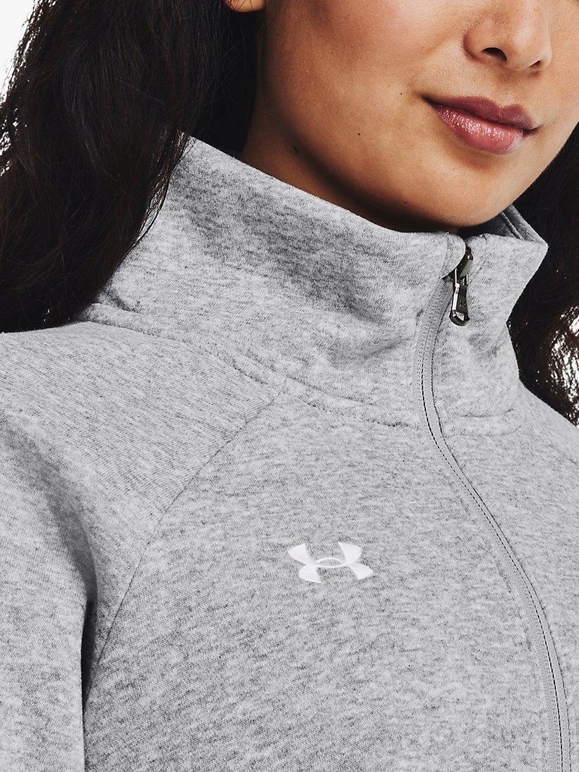 Product image 5 of 5, which shows Under Armour Rival Fleece 1/2 Zip Sweatshirt, Light Heather/White, L