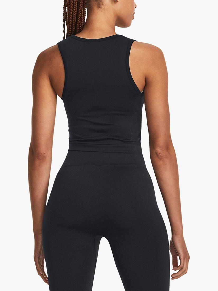 Product image 2 of 6, which shows Under Armour Train Seamless Tank Top, Black/White, L