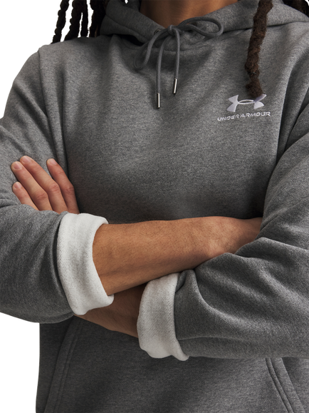 Under Armour Essential Fleece Hoodie - view 2, Gray Heather/White