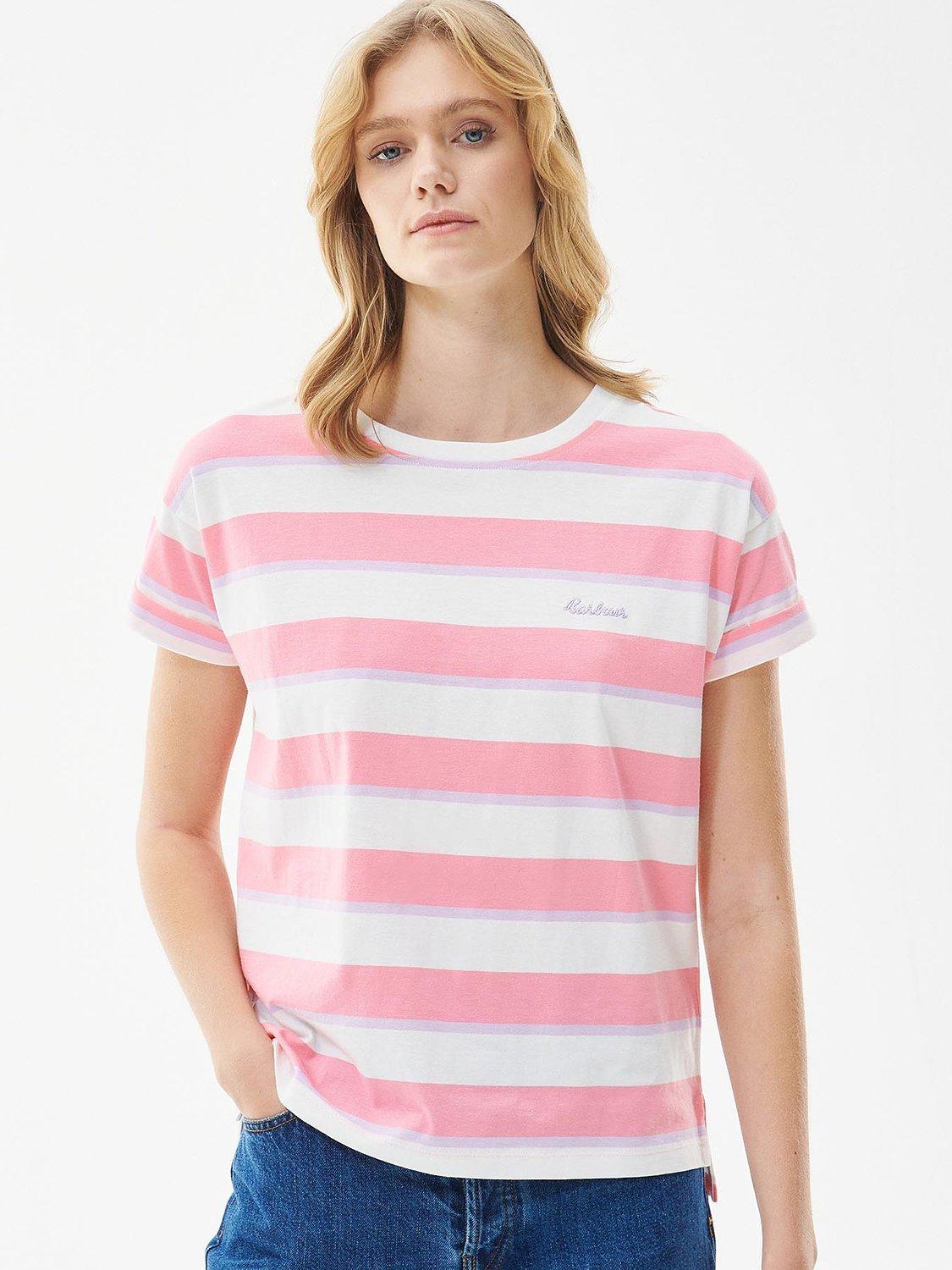 Barbour Acanthus Stripe Short Sleeve T-Shirt, Pink