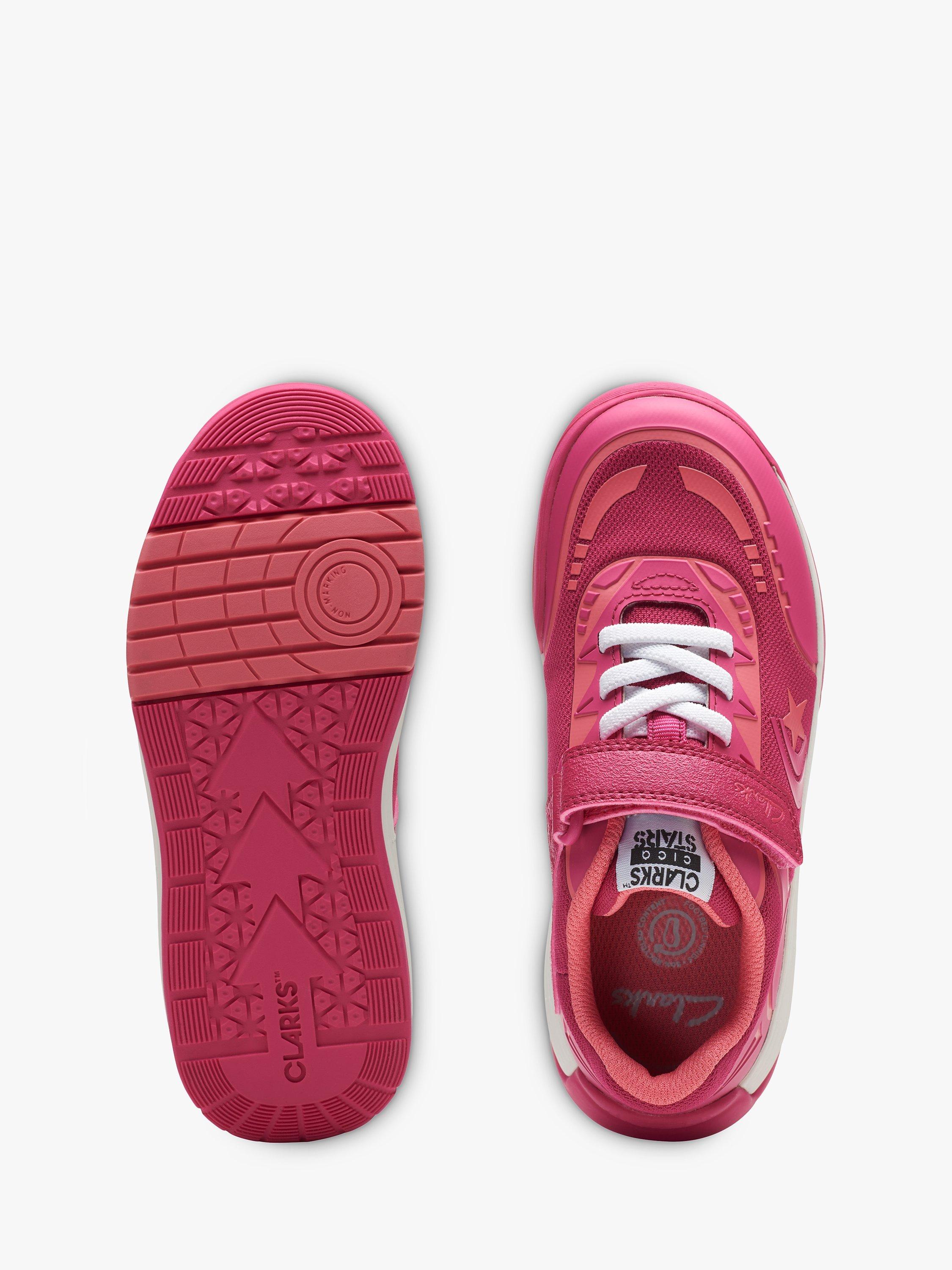 Product image 7 of 7, which shows Clarks Kids' Cica Star Flex Trainers, Pink Combi, A2.5G