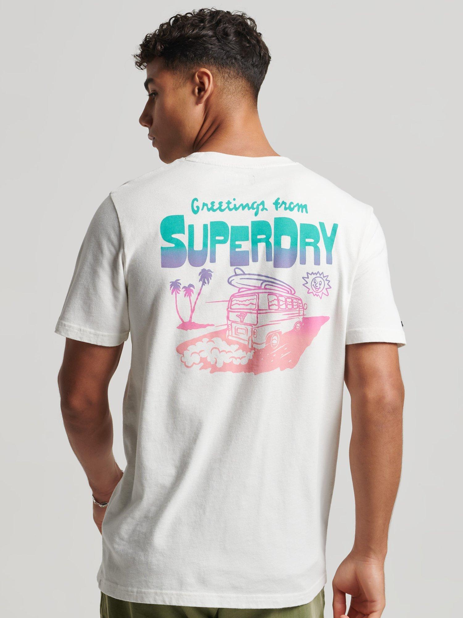 Superdry Vintage Travel Sticker T-Shirt, Off White