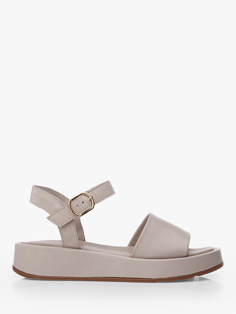 Moda in Pelle Mirella Leather Flatform Sandals, Light Grey