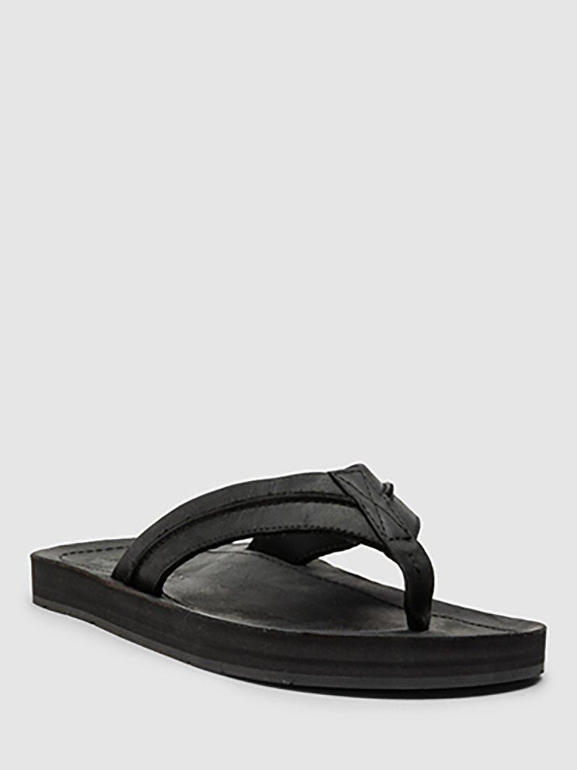 Product image 2 of 9, which shows Rodd & Gunn Piha Leather T-Bar Sandals, Black, 9