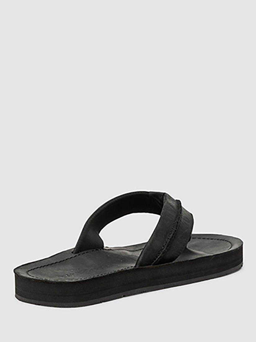 Product image 3 of 9, which shows Rodd & Gunn Piha Leather T-Bar Sandals, Black, 9