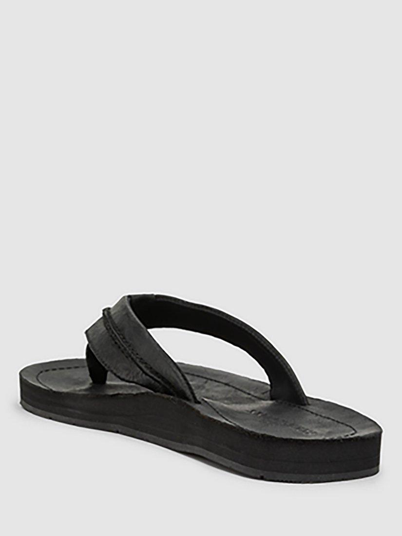 Product image 4 of 9, which shows Rodd & Gunn Piha Leather T-Bar Sandals, Black, 9