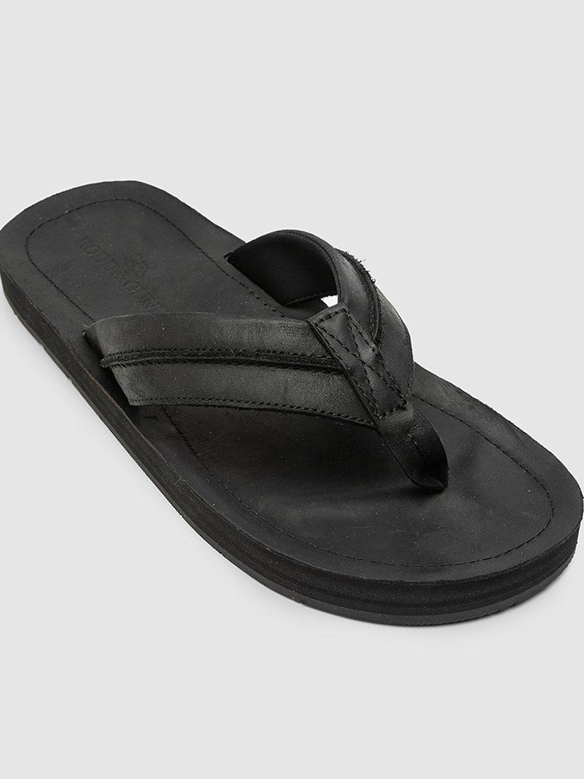 Product image 6 of 9, which shows Rodd & Gunn Piha Leather T-Bar Sandals, Black, 9