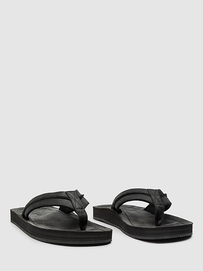 Product image 9 of 9, which shows Rodd & Gunn Piha Leather T-Bar Sandals, Black, 9
