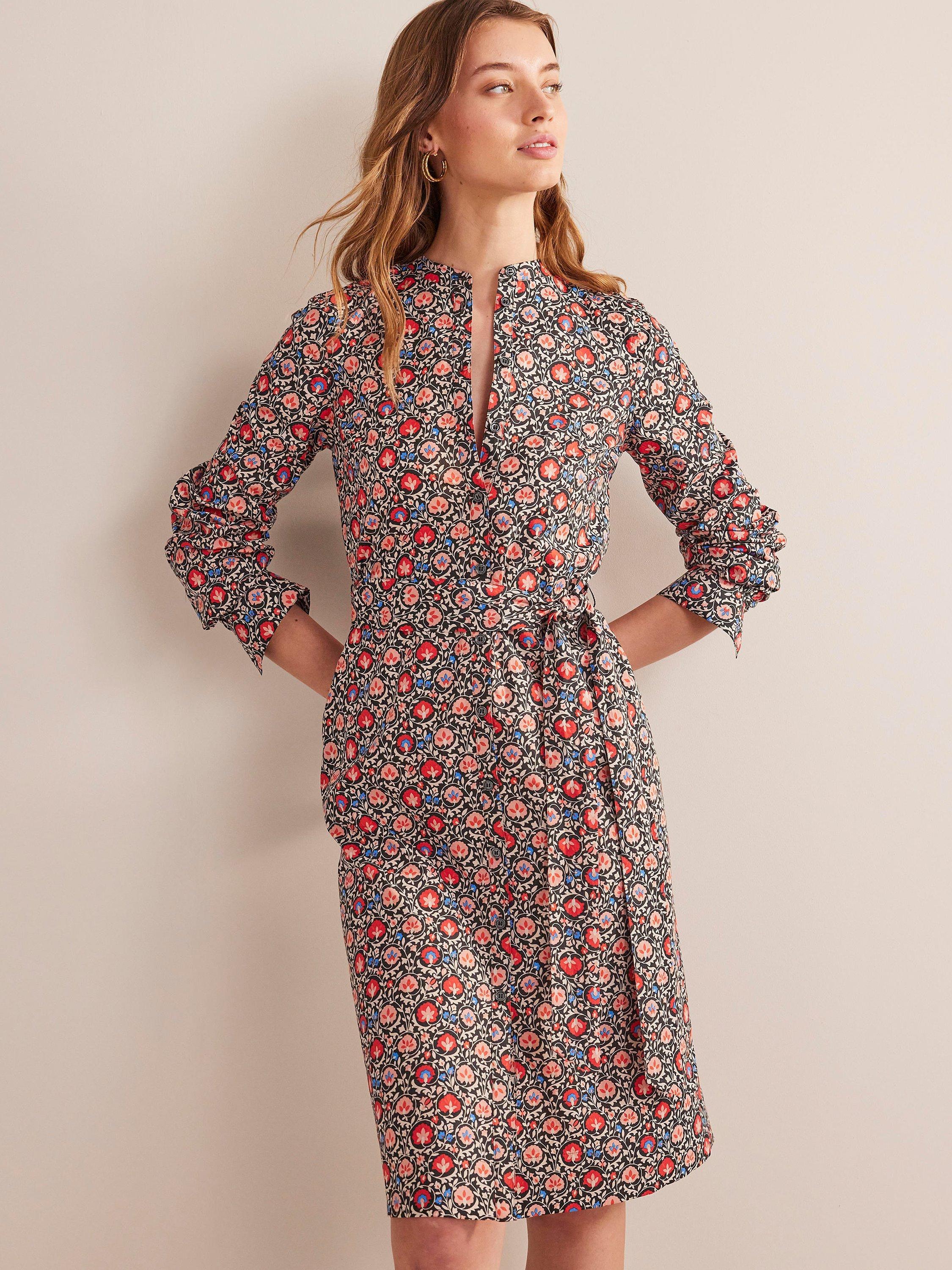 Boden Relaxed Midi Shirt Dress, Multi