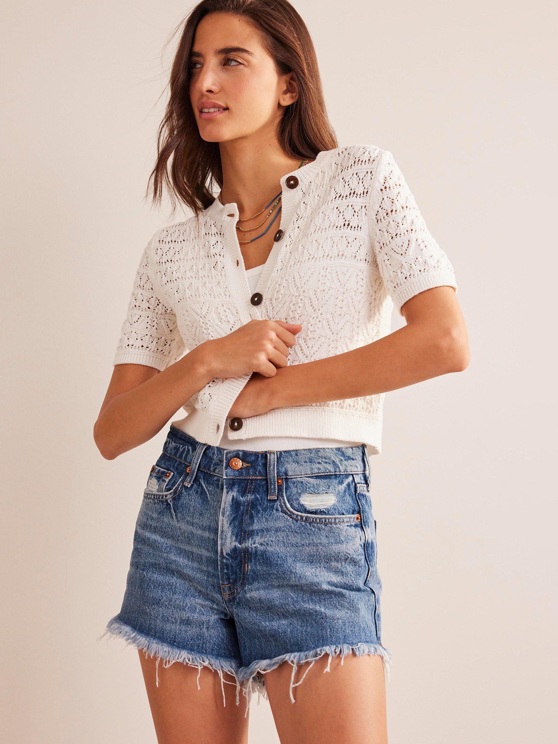 Boden Rigid Denim Shorts, Mid Vintage