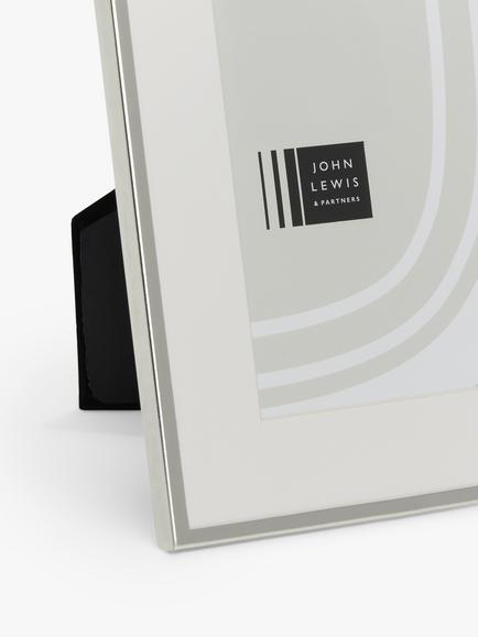 John Lewis Daya Photo Frame & Mount - view 2, Silver Plated