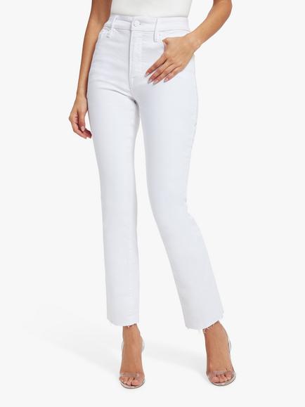 Good American Good Straight Cut Raw Jeans, White - view 2, White
