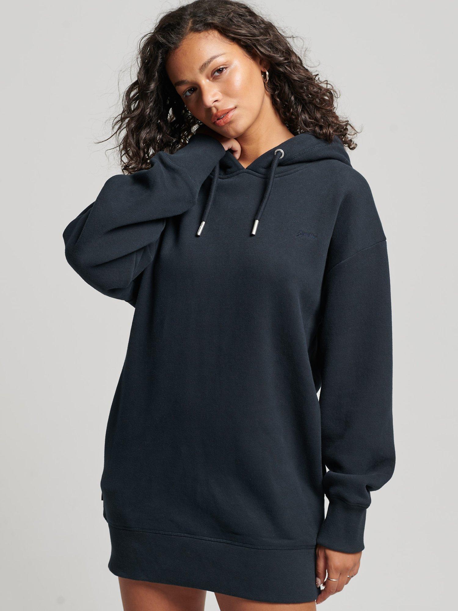 Superdry Vintage Logo Embroidered Sweat Dress, Navy